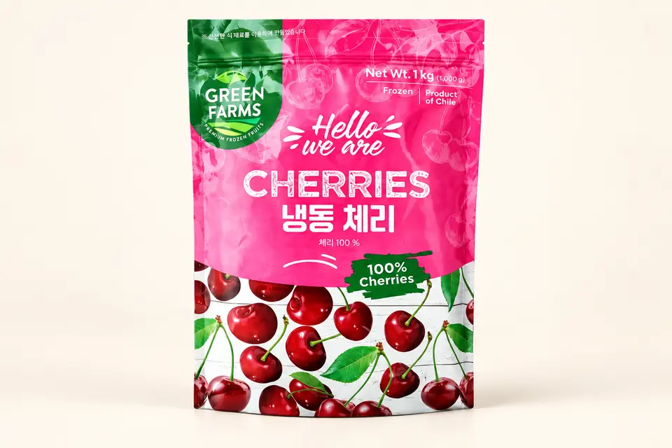 그린팜 칠레산 냉동 체리 1kg 포장